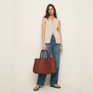 Reformation oversized Patrizia Bag in whiskey